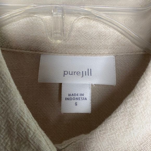 J JILL PURE JILL woman's size small S linen blend button long sleeve tunic top - Picture 9 of 10